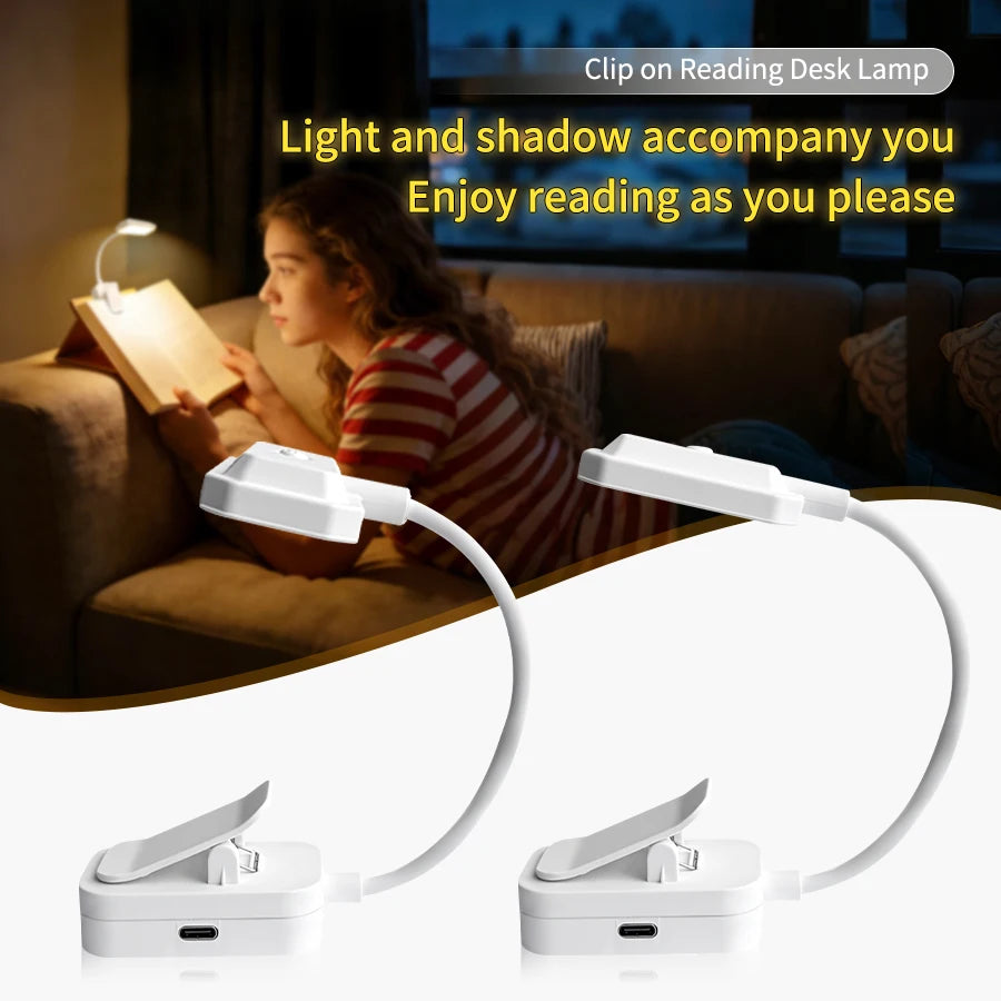 GGBEE LED Clip-On Desk Lamp – Rechargeable, 3 Color Modes Clip-On Desk Lamp Oasis Select