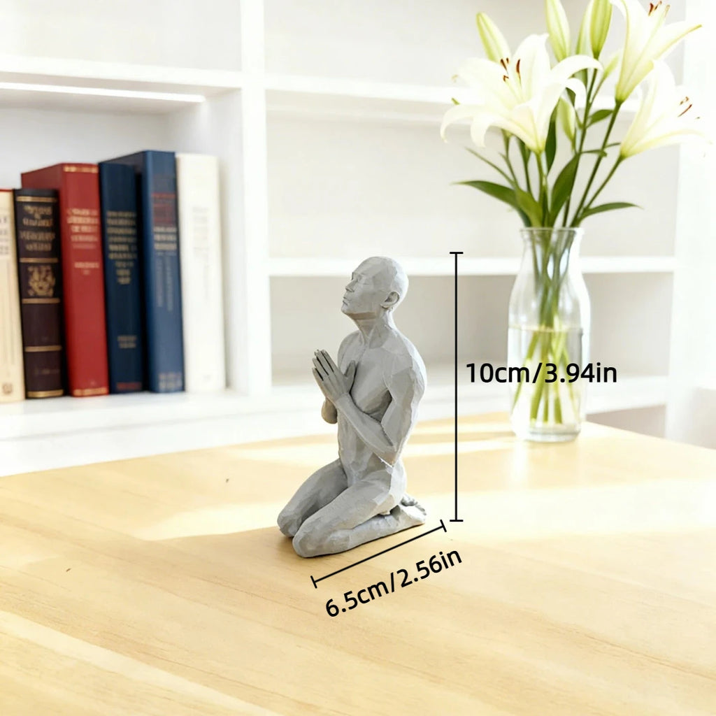 Minimalist Kneeling Prayer Man Ornaments Muscular Human Statue Meditation Male Home Office Table Yoga Room Decor Spiritual Gifts Oasis Select pray 1