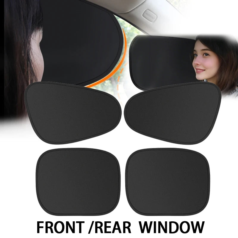 Electrostatic Car Side Window Sun Visor 4-Layer Sun Shade Curtains Anti-Glare UV-Blocker Auto Internal Blocker 99.9% UV New Oasis Select Front-Rear 4pcs