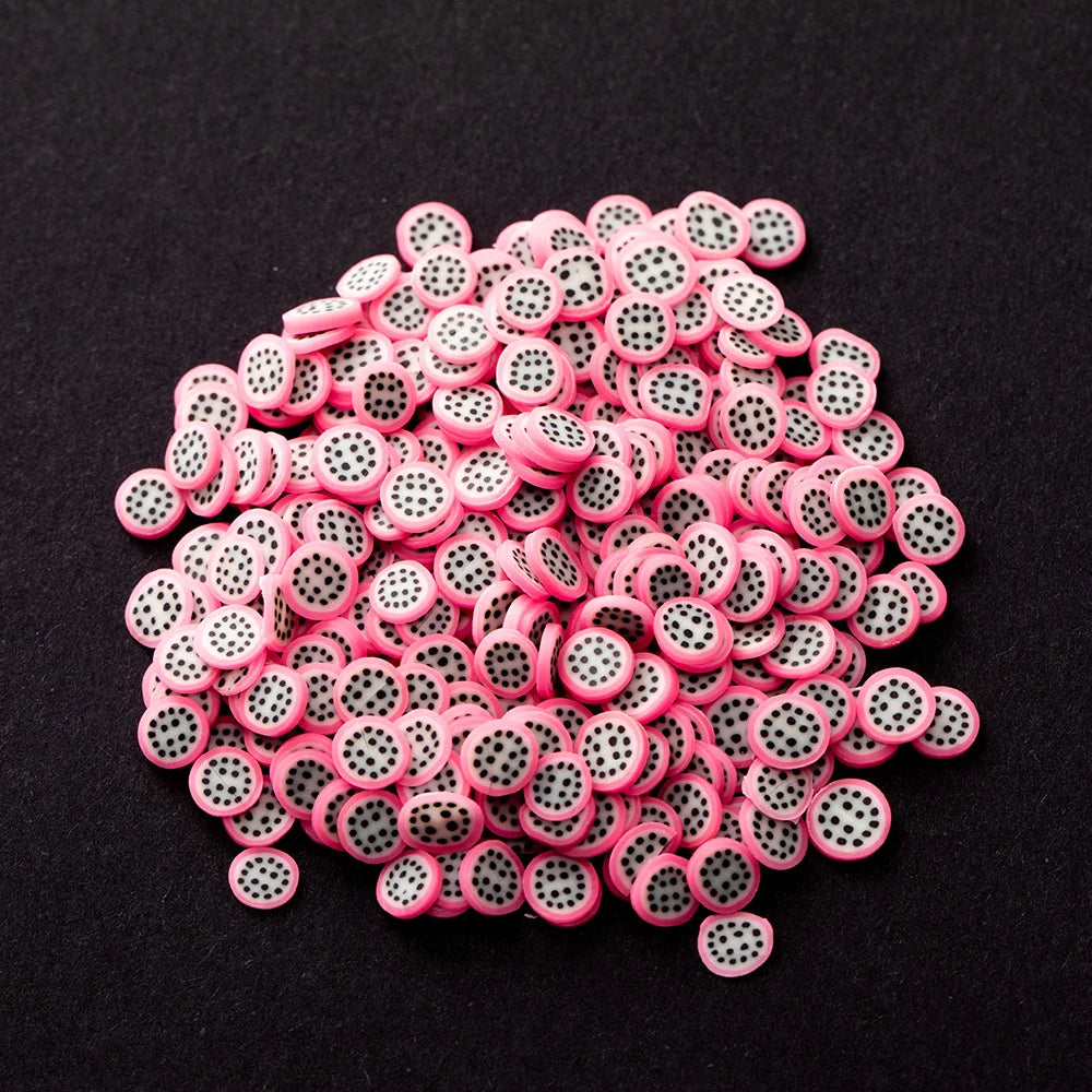 1000Pcs Polymer Clay Fruit Slices Charms For DIY Kawaii Epoxy Resin Silicone Molds Jewelry Nail Art Decor Material Accessories Oasis Select Rose Red Pitaya
