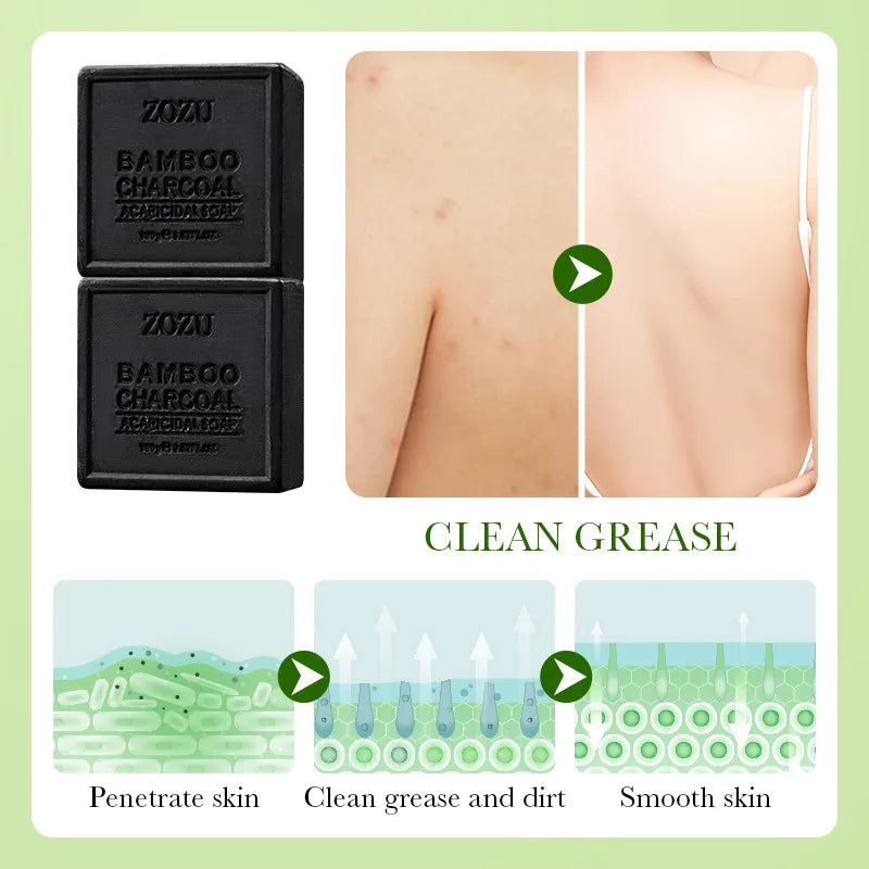 Bamboo Charcoal Cleansing Soap with Foaming Net | Deep Clean Charcoal Cleansing Soap Oasis Select