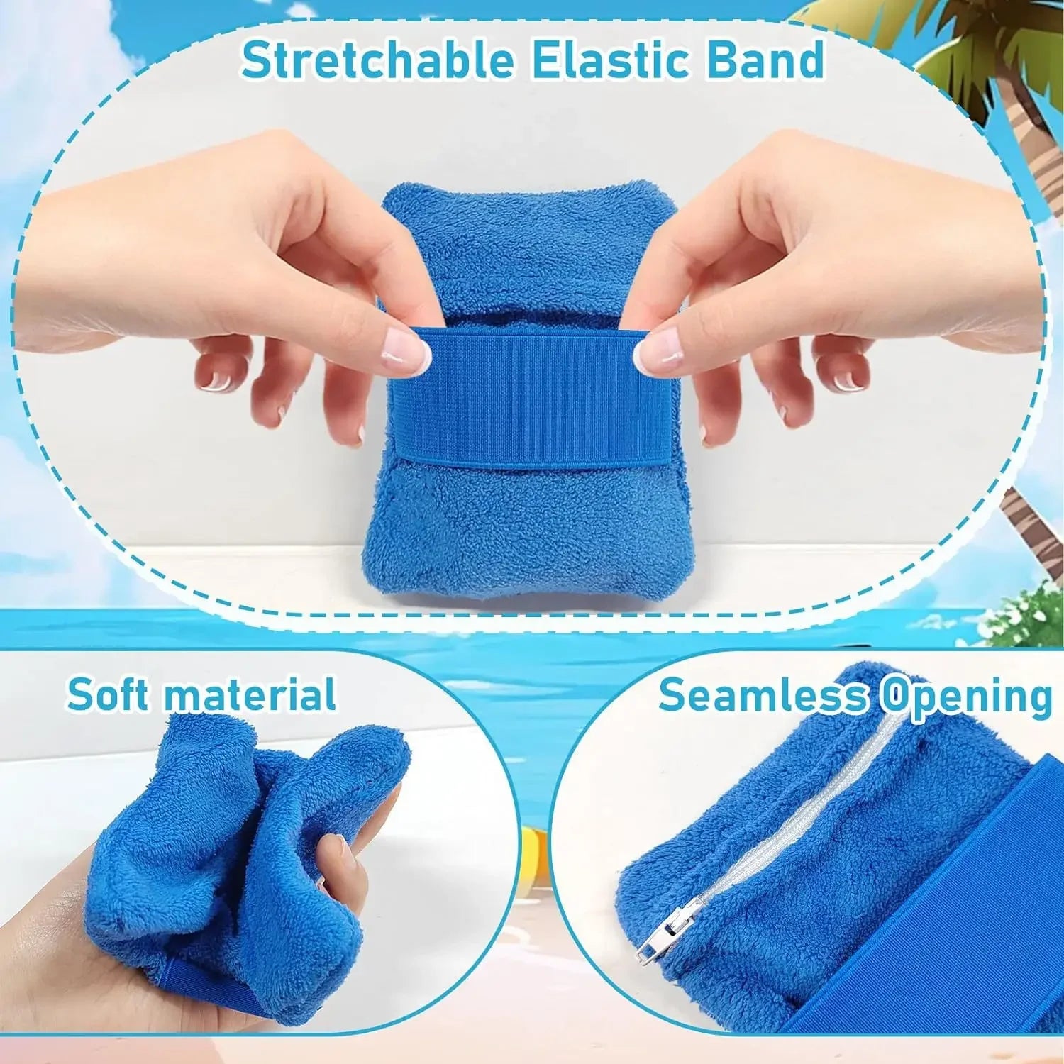 1PC Beach Sand Remover Sand Removal Gloves Beach Sand Removal Bag Sand Removal Brush Beach Holiday Camping Outdoor Essential Oasis Select