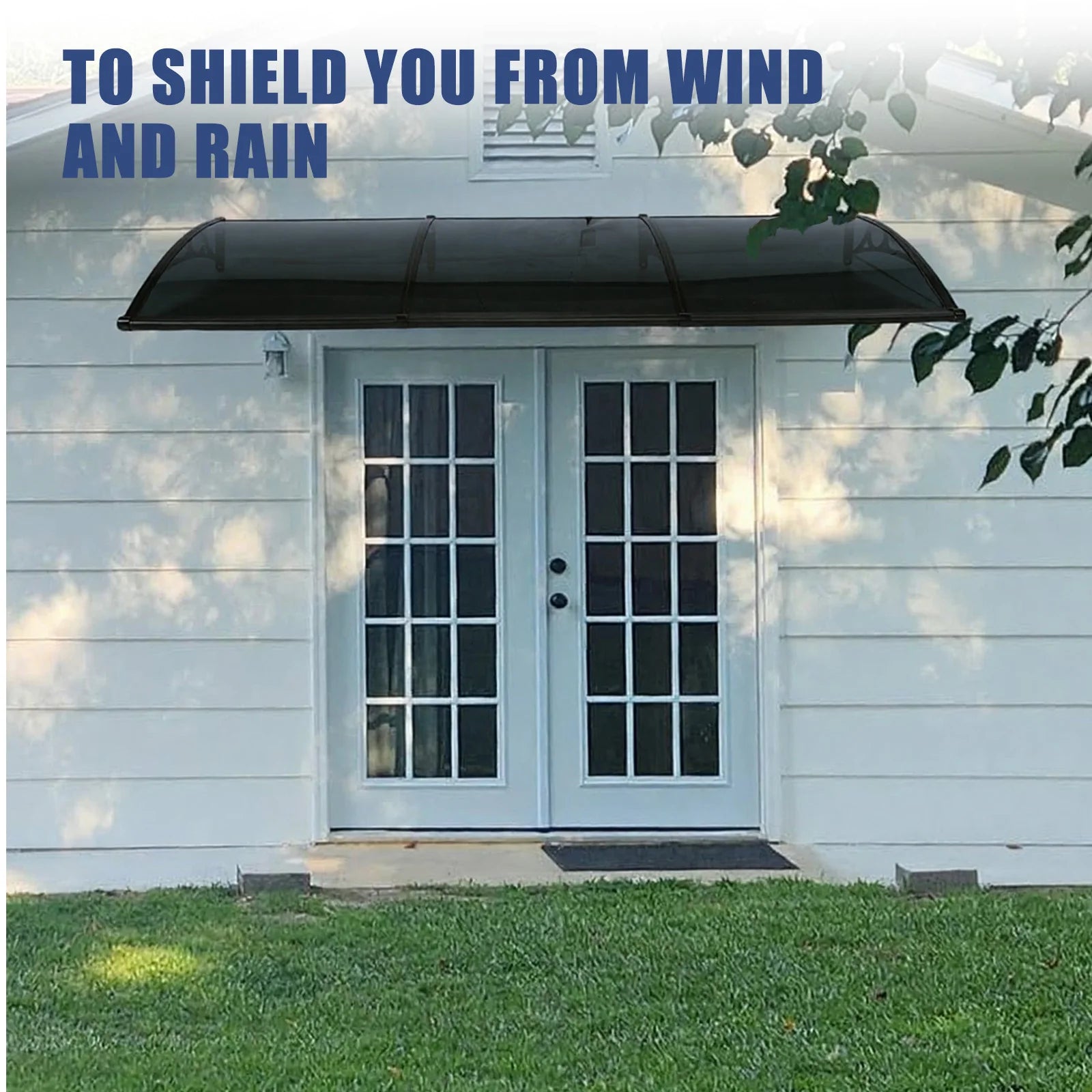 118.1'x39.4' Aluminum Patio Awning Polycarbonate Window Door Awning Front Door Overhang Awning for Exterior Doors Deck Porch Use Oasis Select