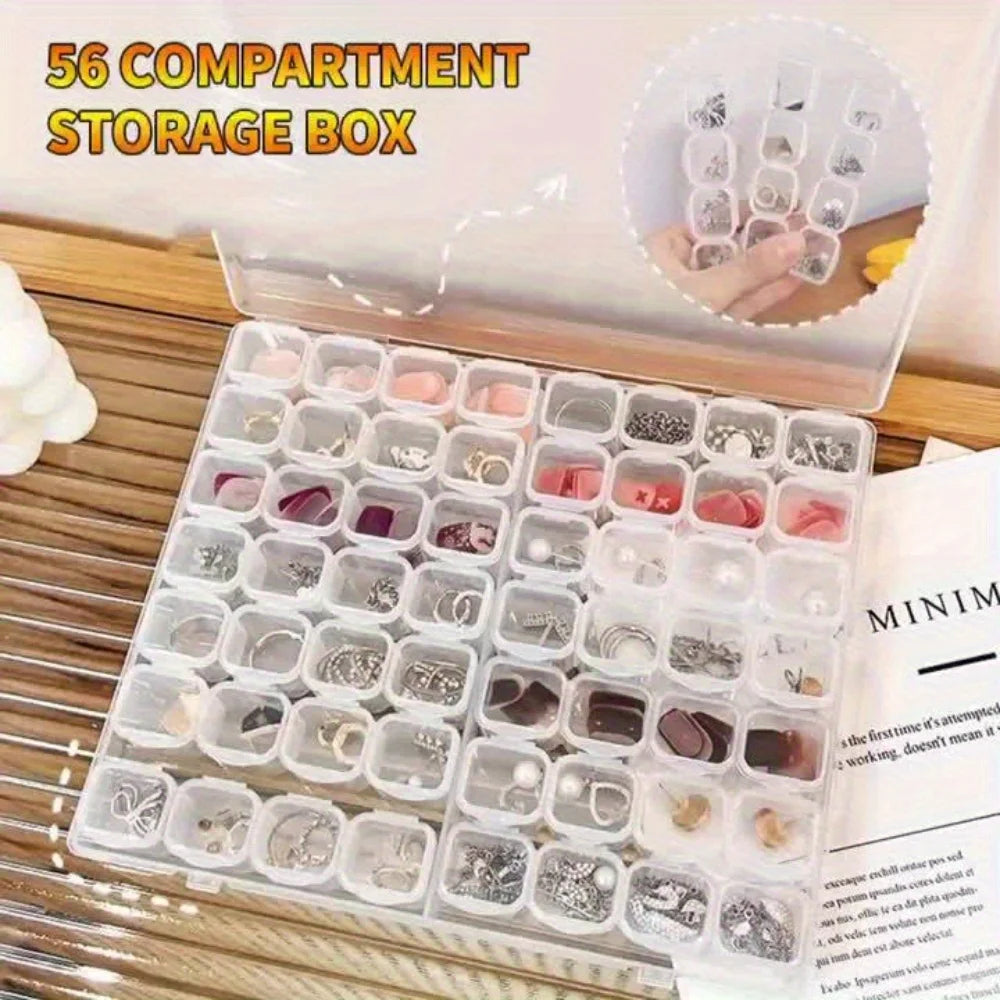 Transparent and Mix Colors Nail Art Tools Storage Box Compartment Organizers Transparent Plastic Storage Case Oasis Select