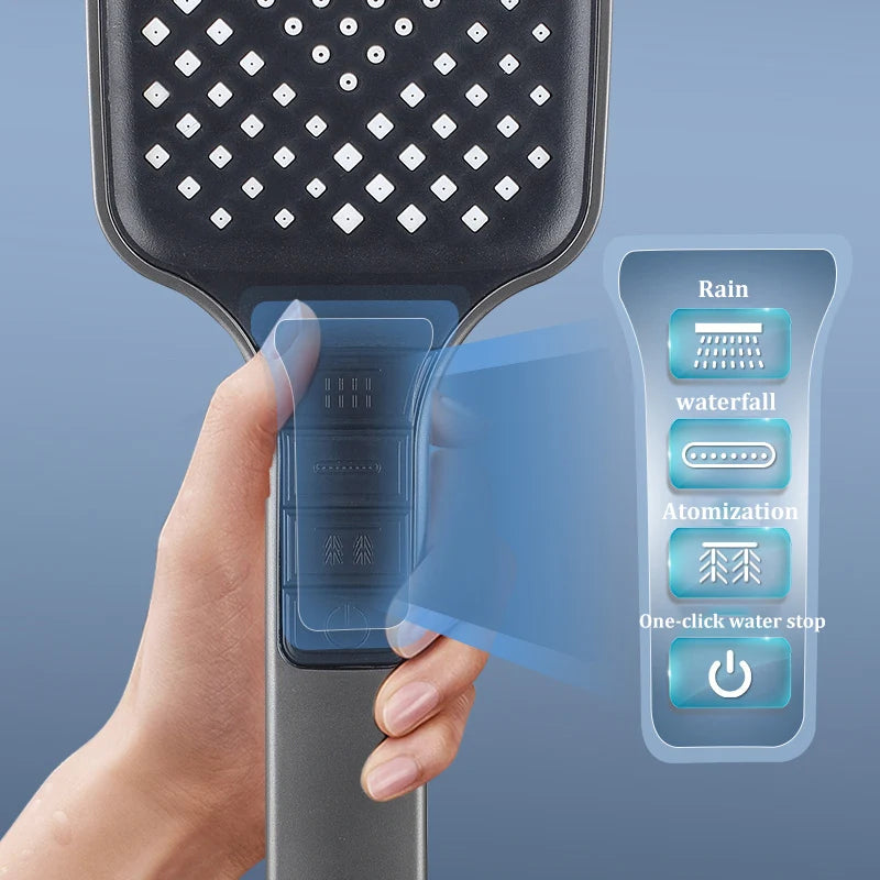 7-Mode Large Panel Shower Head | High Pressure Water Saving