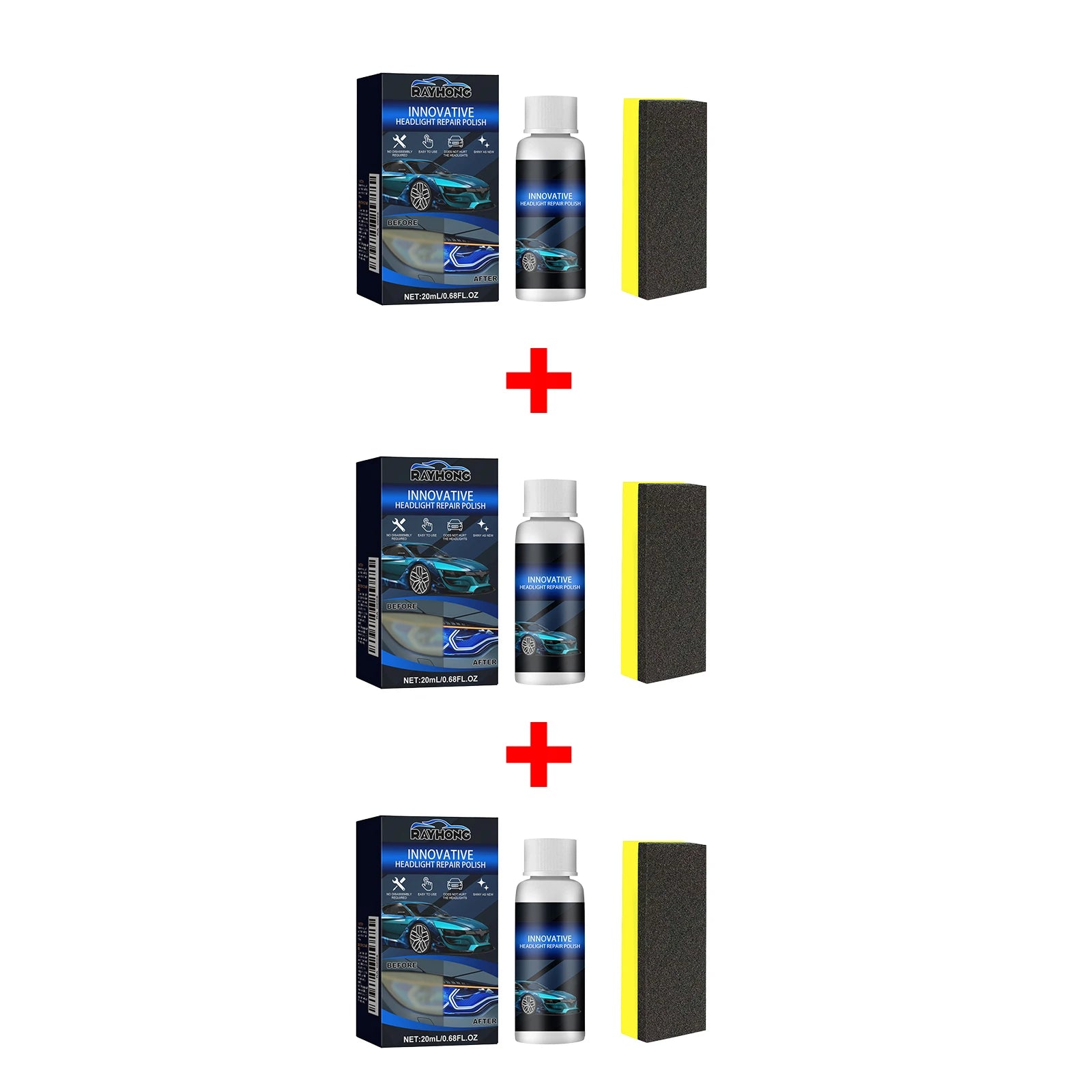 Car Headlight Polishing Liquid Car Headlamp Restoration Cleaning Agent Improves Nighttime Driving Safety Restore Clarity & Shine Oasis Select 3pcs