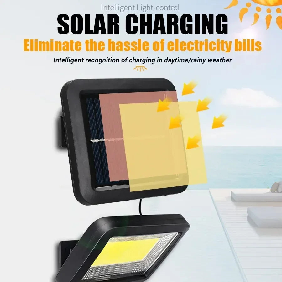 1/4/6 COB Outdoor Solar Light with Motion Sensor 3 Lighting Mode IP65 Waterproof for Patio Garage Courtyard Security Wall Light Oasis Select