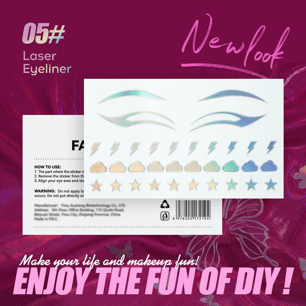 MLSMILE 3D Laser Face Stickers – Eye Makeup Temporary Tattoos