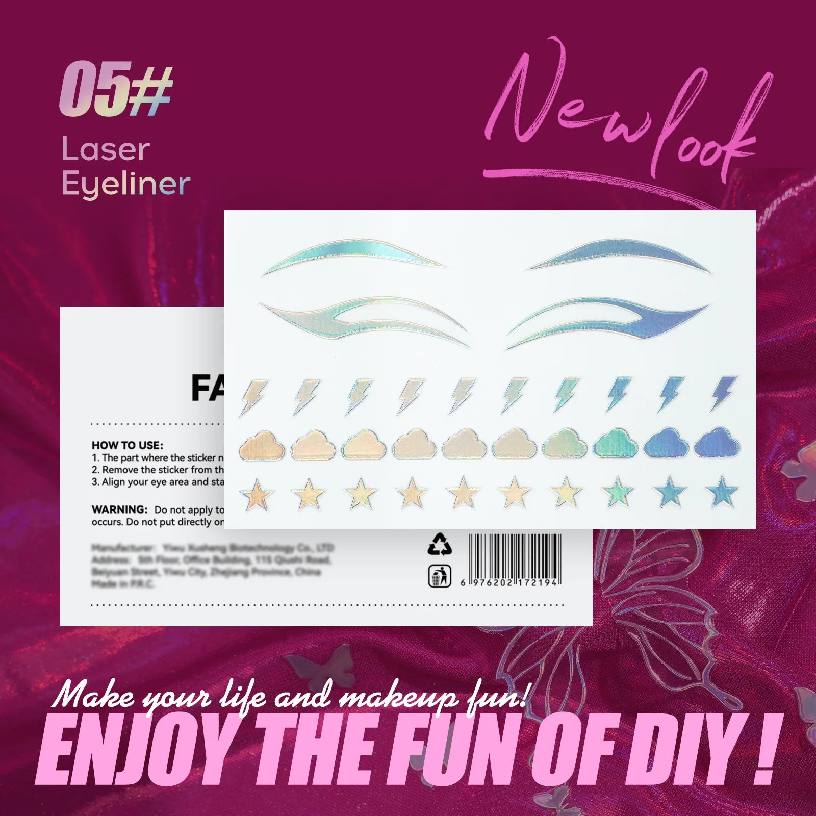 MLSMILE 3D Laser Face Stickers – Eye Makeup Temporary Tattoos