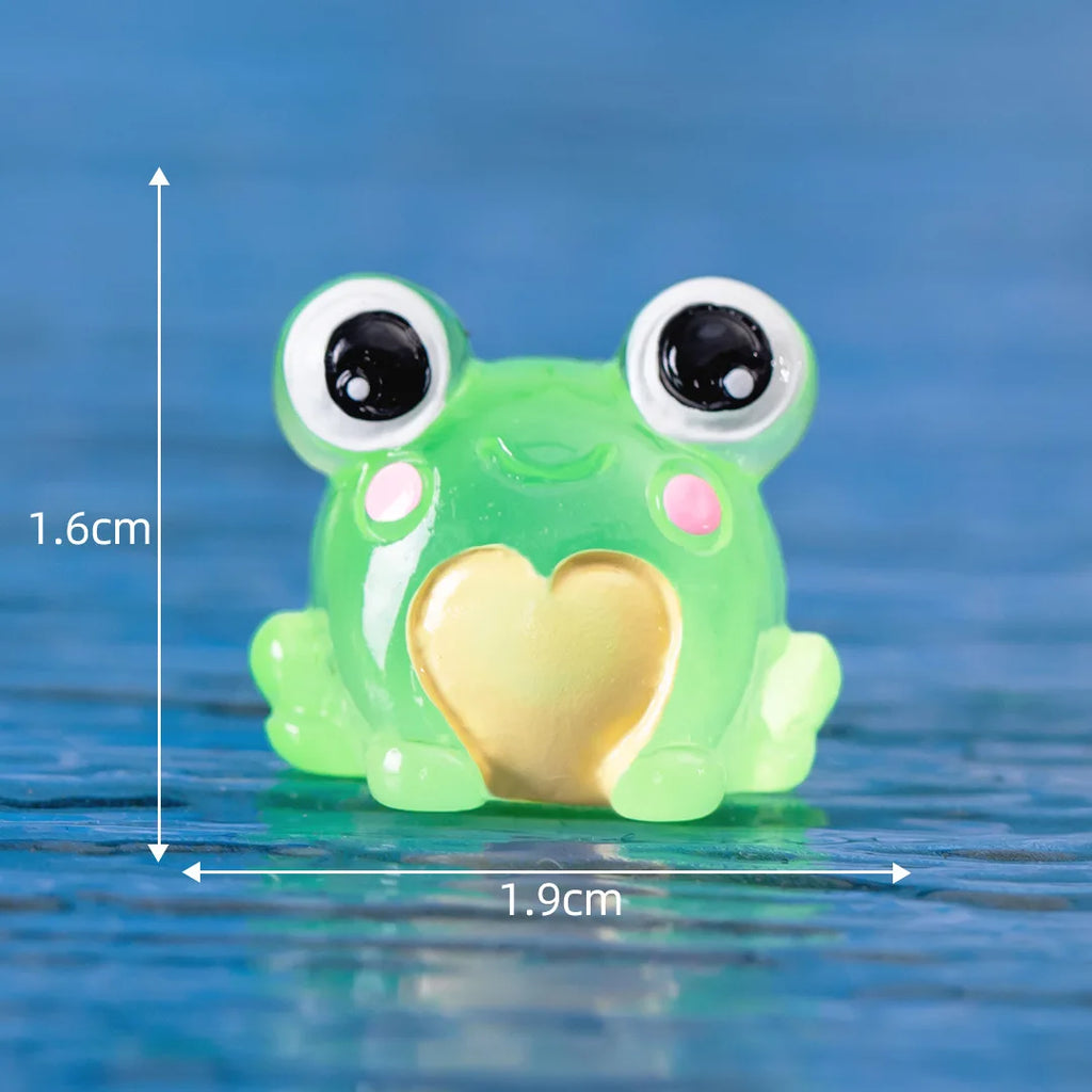Micro Landscape Creative Cute Glow-in-the-dark Frog Doll Decoration Accessories Resin Crafts Car Desktop Widget Oasis Select Love No. 5 10PCS