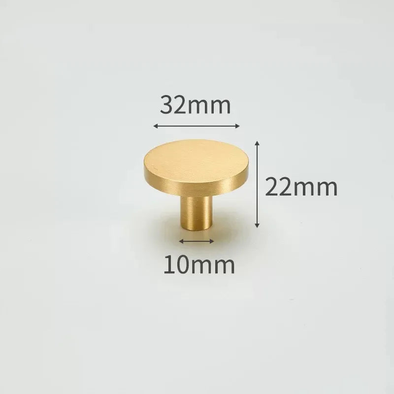 Modern Simple Solid Brass Cabinet Knobs Furniture Wardrobe Handle Kitchen Copper Pulls Doorknob Oasis Select 13