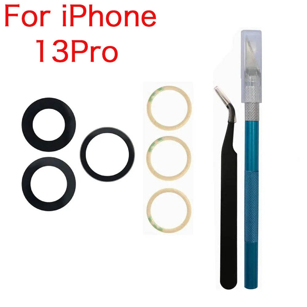 iPhone Rear Camera Glass Lens Replacement X–14 Pro Max + Tools