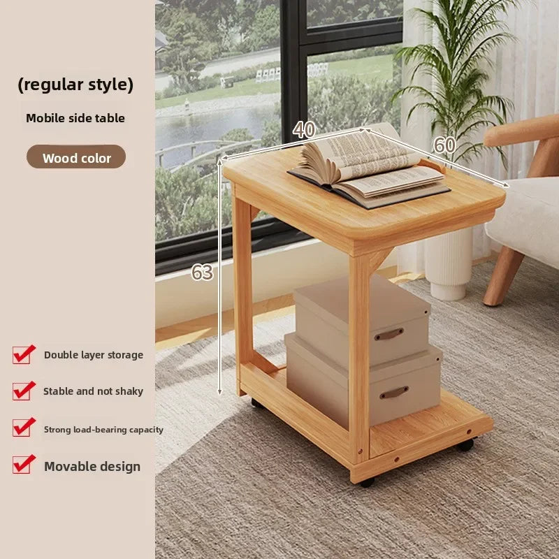 Multi-functional Coffee table removable flip mini sofa side table storage rack bedroom bedside table with wheels Oasis Select CG-YM-60CM