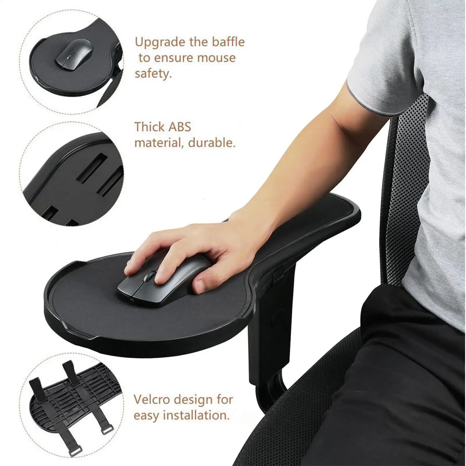 Armrest Desk Extender Computer Arm Support Pad Ergonomic Design Chair Attachment Extension Elbow Mat for Offices Home Apartment Oasis Select