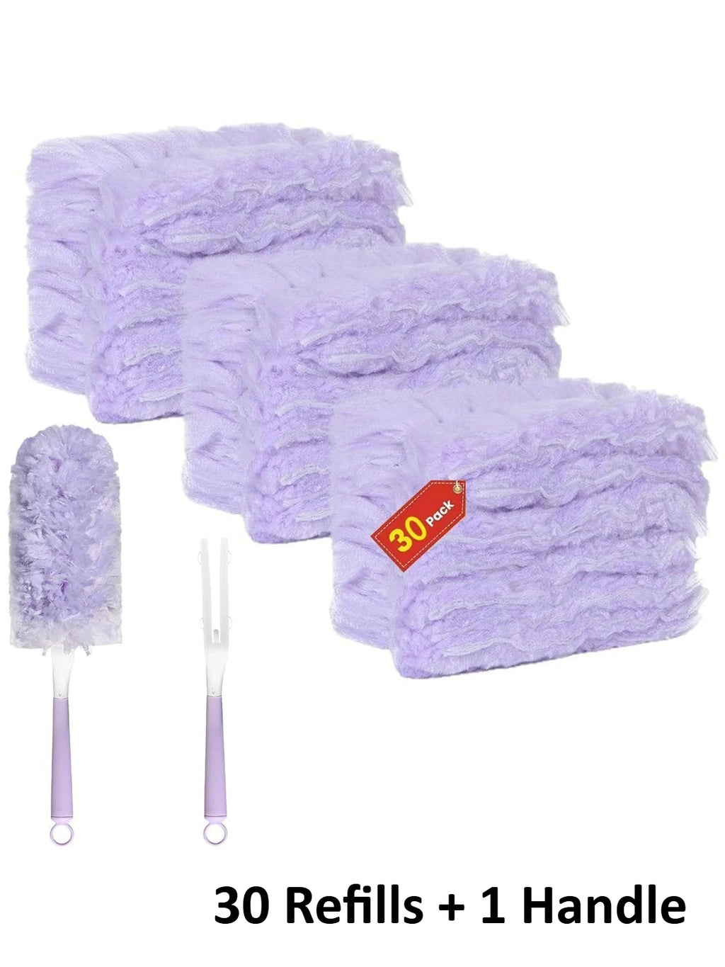 1 Set Multi-Surface Cleaning, Heavy-Duty Duster Refills with Fluffy Fibers,Dusting Tool, Suitable for Windows,Electronic Devices Oasis Select 30 Refills 1 Handl