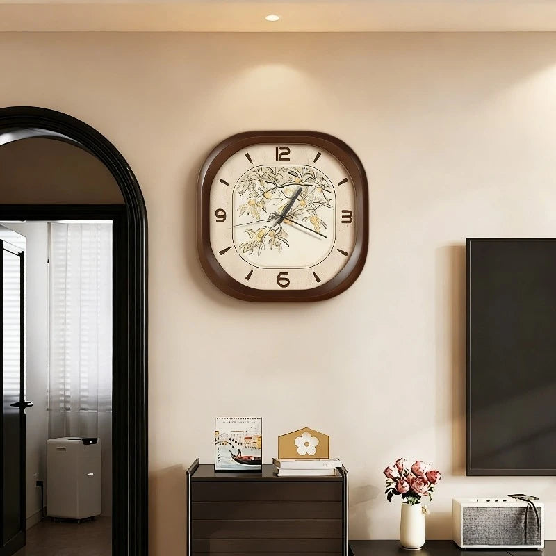 No Drill Wall Clock 2025 New Design Creative Silent 3D High End Vintage Wall Mounted Clock for Living Room and Dining Room Oasis Select