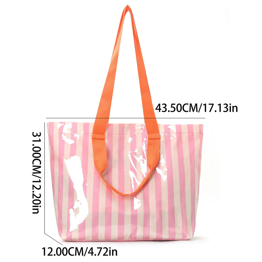 1pcs Women's Striped Handbag Travel Bag Portable Shoulder Bag Shoulder Storage Bag Is An Ideal Clothing Accessory Oasis Select