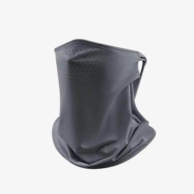 Ice Silk Face Cover UV Protection Anti-UV Neck Gaiter Breathable Face Shield for Summer Riding and Jogging Oasis Select Dark gray