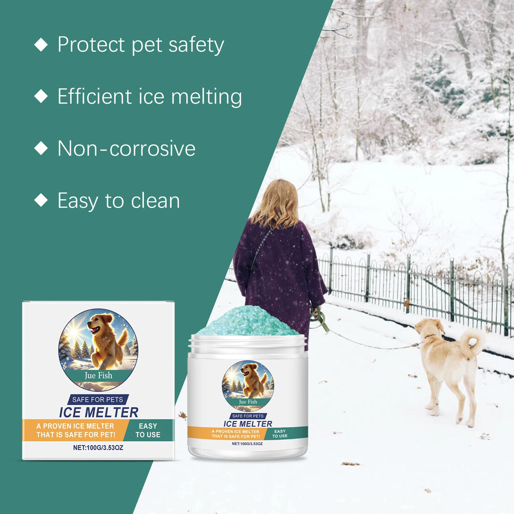 Jue-Fish Pet-Safe Ice Melt – Safe for Concrete & Paw Pads Ice Melt Deicer Oasis Select