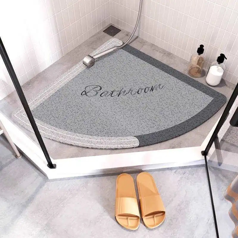 Cartoon fan-shaped shower room anti-slip mat bathroom floor mat bathroom bath anti-slip mat curved wire ring foot mat Oasis Select 01 65x65cm