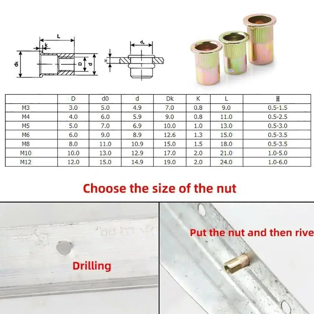 1Pcs Mandrel Staple Hand Rivet Nut Easy Installation For Rivet Nut Torch Manual Riveter Tool Electric Riveting Adapter Oasis Select