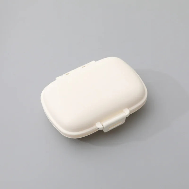 Portable 8-Compartment Sealed Medicine Box Moisture-Proof One Week Pill Box Packaging And Storage Wheat Medicine Box Oasis Select WHITE