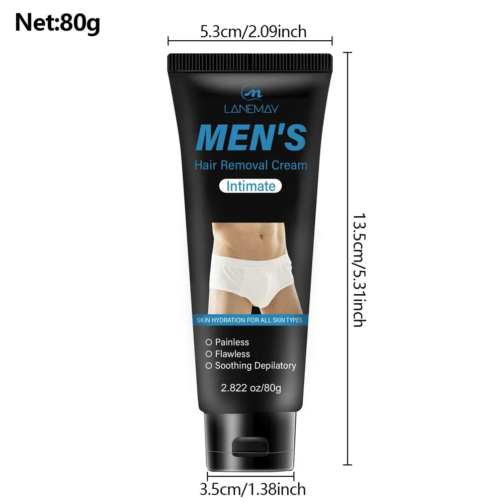 Men's Mild Hair Removal Cream, Gentle Care Formula, Fast Removal, Clean Smooth Refreshing Hydrating Body Depilatory Cream Oasis Select