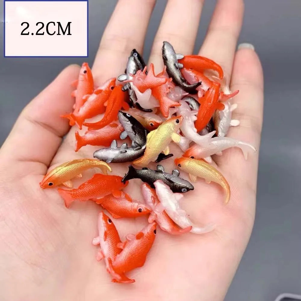 Random 5Pcs/Set Soft PVC Goldfishes Models Epoxy Filling Material Crystal Ocean Resin 3D Mini Fish Modeling Filler Mini Craft Oasis Select large