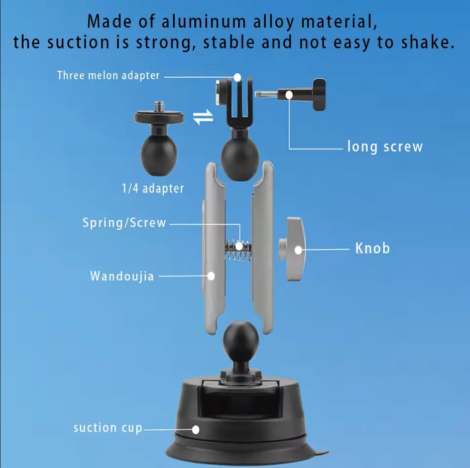 Suction Cup Car Mount for DJI Osmo, GoPro & Insta360