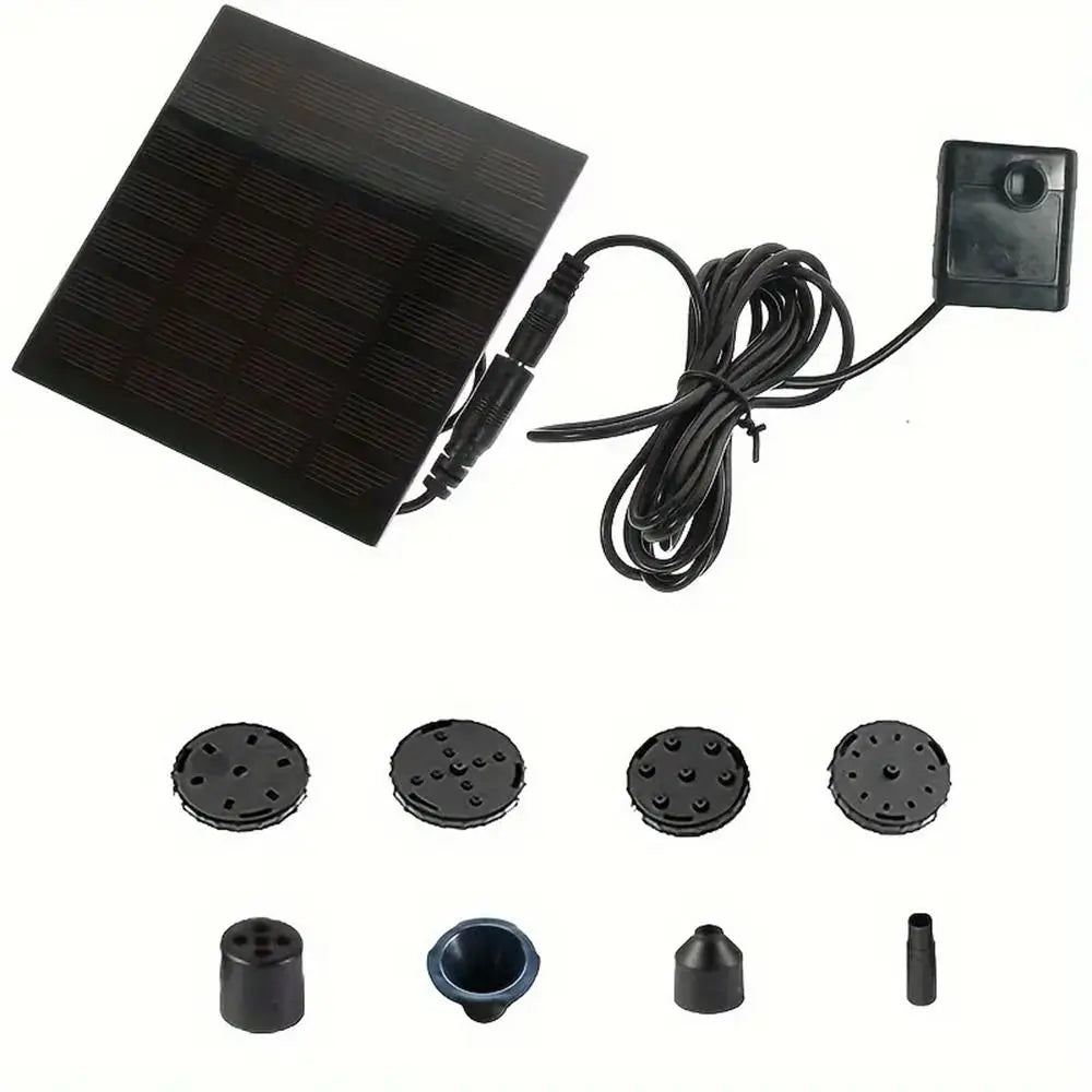 Power Panel Kit Mini Solar Panel Water Pump 4 Nozzles DIY Solar Fountain Pump DC Brushless 200L/H Solar Water Fountain Garden Oasis Select 11CM