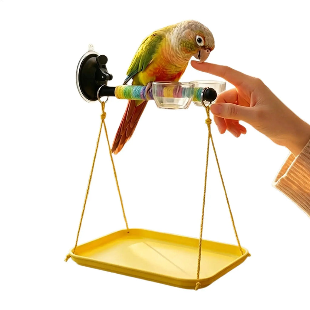 Bird Perch Stand Suction Cup Grinding Stick Window Bird Perch Toy for Parakeet Cockatiel Conure Parrot Lovebirds Car Outdoor Oasis Select