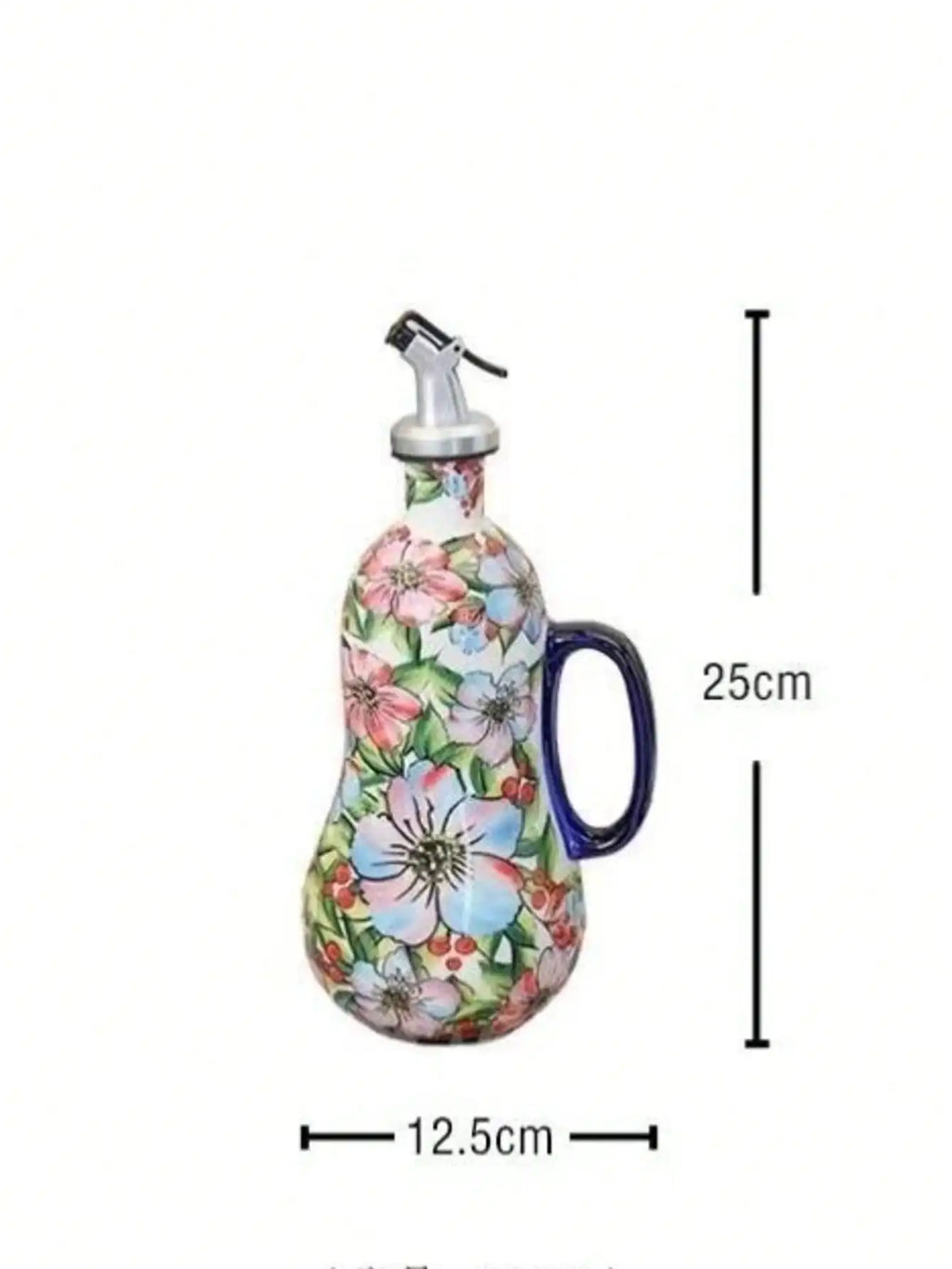Flowers Plants Ceramic Olive Oil Bottle Soy Sauce Vinegar Multifunctional Kitchen Seasoning Drainage Bottle Kitchen Accessories Oasis Select 6