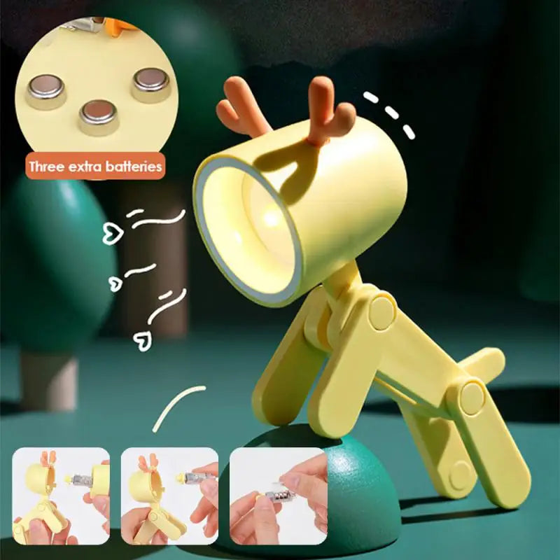 LED Night Light Mini Cute Pet Light Student Gift Cartoon Pet Folding Table Lamp Room Bedside Bedroom Living Room Decor Oasis Select