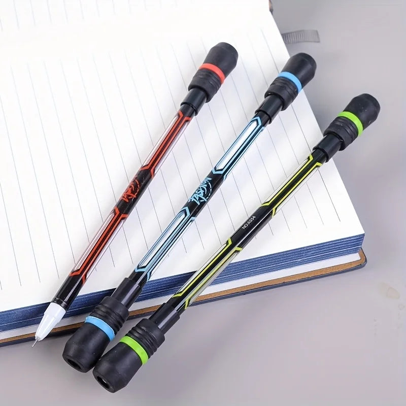 1/3pcs Cool Rotating Pencil, Flexible Hand Training, Anti Drop and Anti Slip Tape Writing Function - Balanced Rotating Pencil Oasis Select Dark Khaki