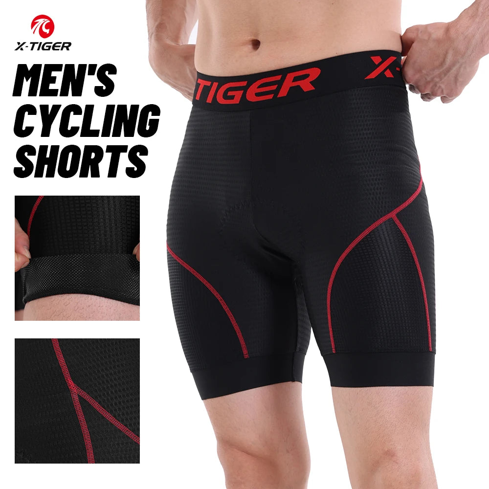 X-TIGER Men's Cycling Shorts Gel Pad Breathable Non-slip Shock-Absorbing Bicycle Underpant Pro MTB Road Bike Cycling Shorts Oasis Select