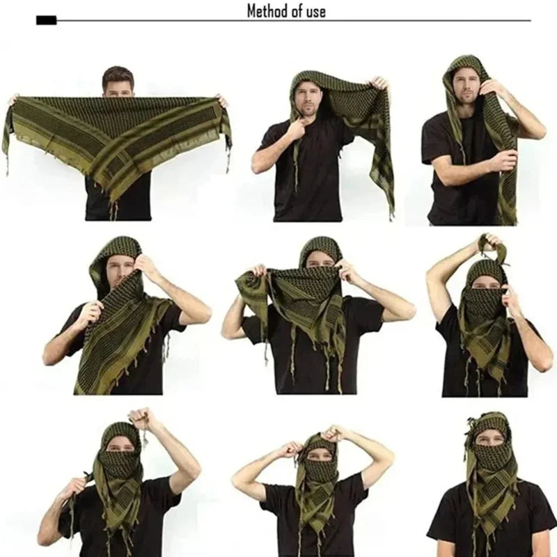 Keffiyeh Tactical Desert Scarf Wrap Shemagh Head Neck Arab Scarf Keffiyeh Scarf Wrap for Men And Women Oasis Select