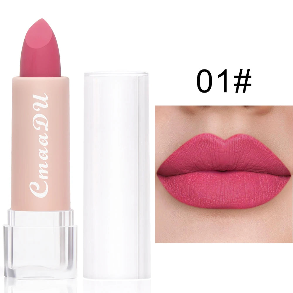 1 Pcs Velvet Matte Lipstick Long-Lasting Non-Stick Cup Waterproof Moisturizing Lip Gloss Fashion Classic Shades For Daily & Date Oasis Select 01