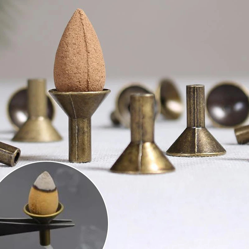 10pcs Mini Incent Stand Storage Metal Holder Burner Cone Coil Backflow Holders Stick Catcher Ash Waterfall Censer Filter Oasis Select