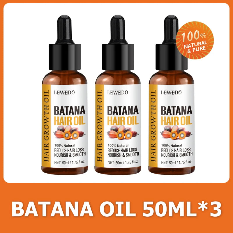 Lewedo Naturals Batana Oil Fast Hair Growth for Men Women Pure Batana Oil Nourish Shiny Hair Healthy Hair Care Anti Hair Loss Oasis Select 3pcs batana oil
