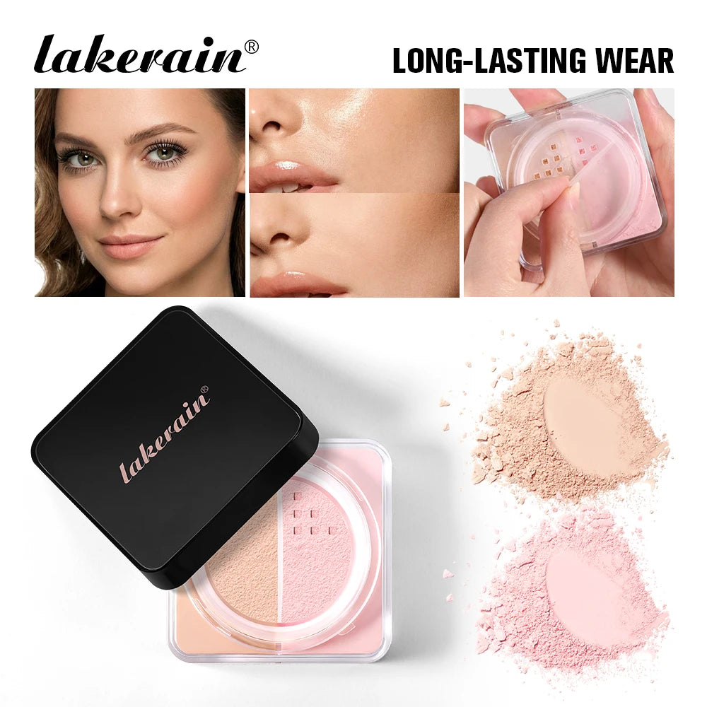 2-in-1 Color Correcting Setting Powder Long-lasting Blend Seamlessly Oil Control Loose Powder Makeup Matte Finish Cosmetics Oasis Select