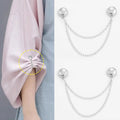 2pcs Magnetic Chain Sleeve Clips No Sew Waist Tightener Adjustable T Shirt Shortener For Jeans Pants And Tops Oasis Select Silver