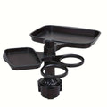 3-in-1 Detachable Car Cup Holder Tray-Expandable Food Table with 360° Rotating Design,Sturdy Base for Long Road Trips Table Tray Oasis Select black