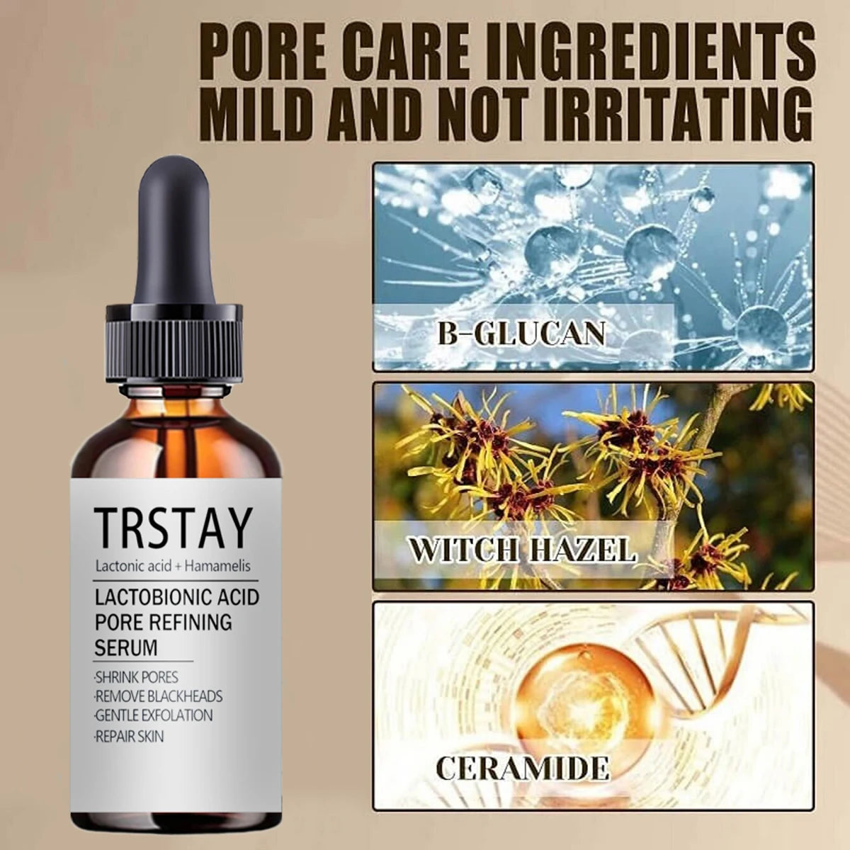 TRSTAY lactose bionic acid pore refined essence brightens skin tone, moisturizes, reduces dullness, and tightens skin Oasis Select