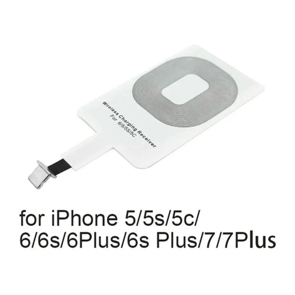 For iPhone 5 5S SE 6 6S 6Plus 7 Plus Android Type-C Adapter Qi Wireless Charging Induction Patch Charge Coil Receiver Charger Oasis Select 4