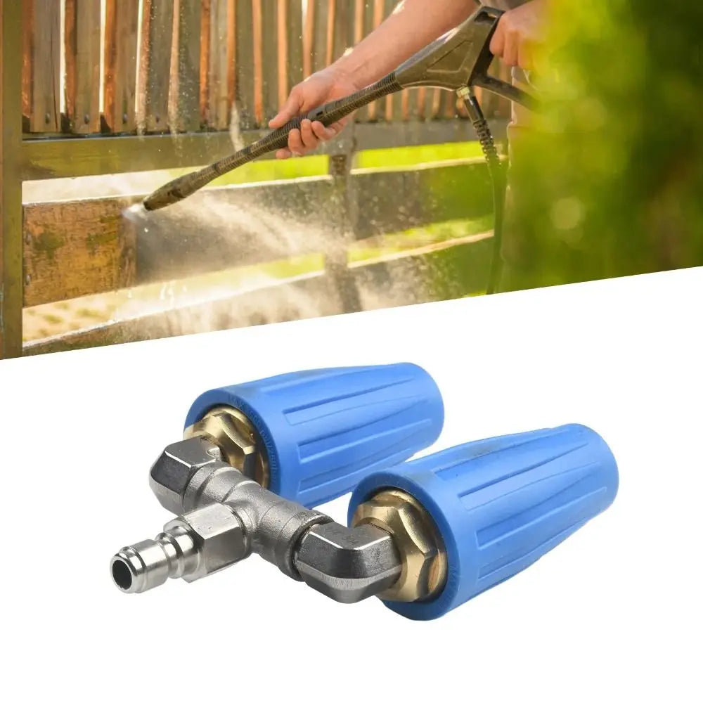 360°Rotating Dual Turbo Nozzle Pressure Washer 1/4" Quick Connector 2.0 Orifice Twin Turbo Nozzle 4000 PSI Stainless Steel Oasis Select