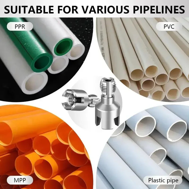 Pipe Thread Cutting Tool Integrated Internal & External Pipe Threading Tool Electric Drill Compatible PVC Pipe Threader Kit Oasis Select