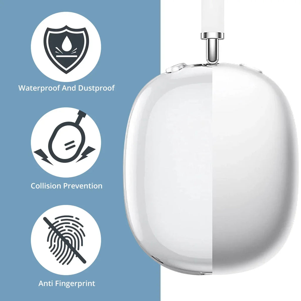 For AirPods Max Transparent Case Soft TPU Anti-Scratch Cover Sleeve Protective Cases For Apple AirPods Max Headphone Accessories Oasis Select