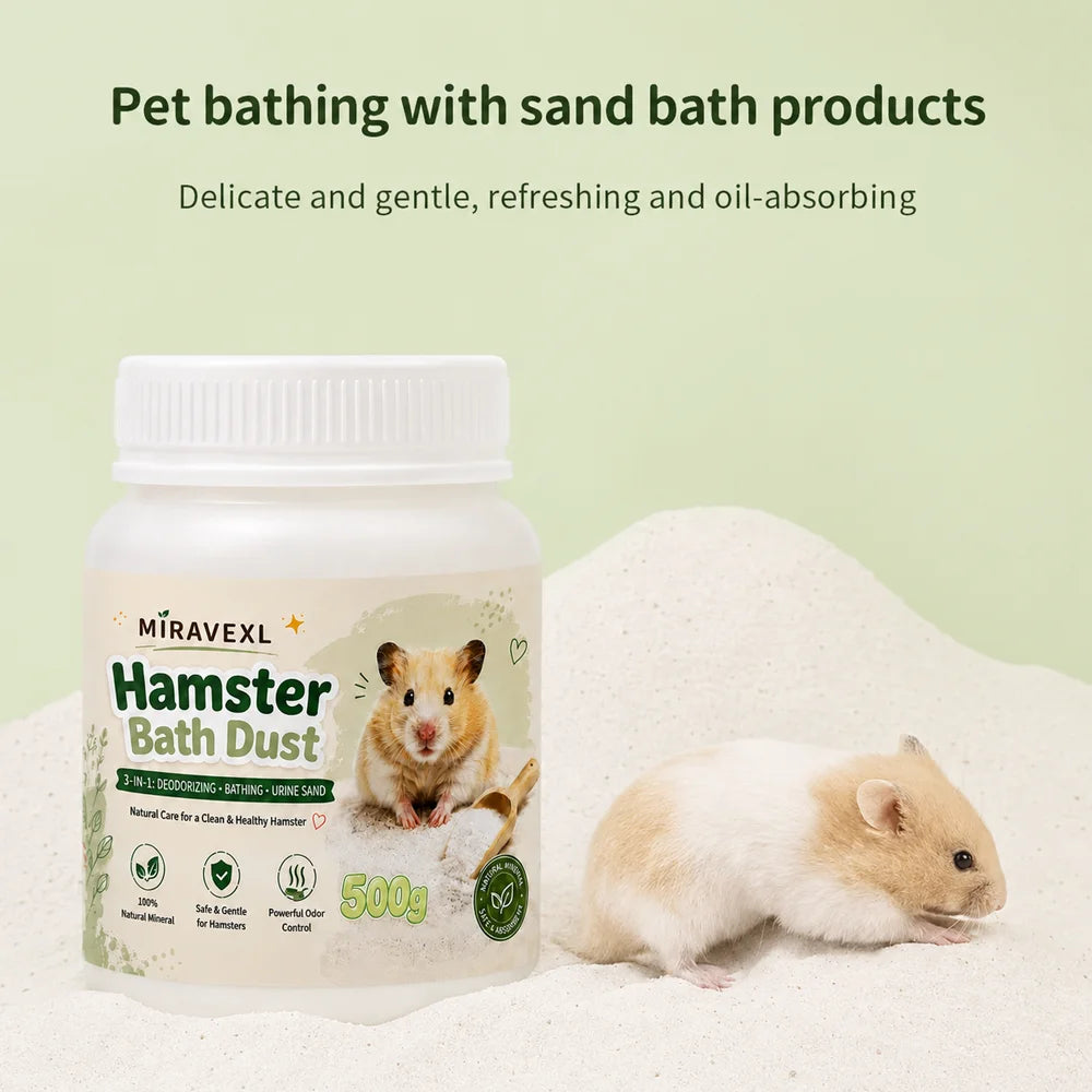 Hamster Bath Dust Sand Deodorizing Urine Sand for Chinchilla Gerbil Small Pet ToiletOdor Control Bedding Soft Safe Natural Oasis Select