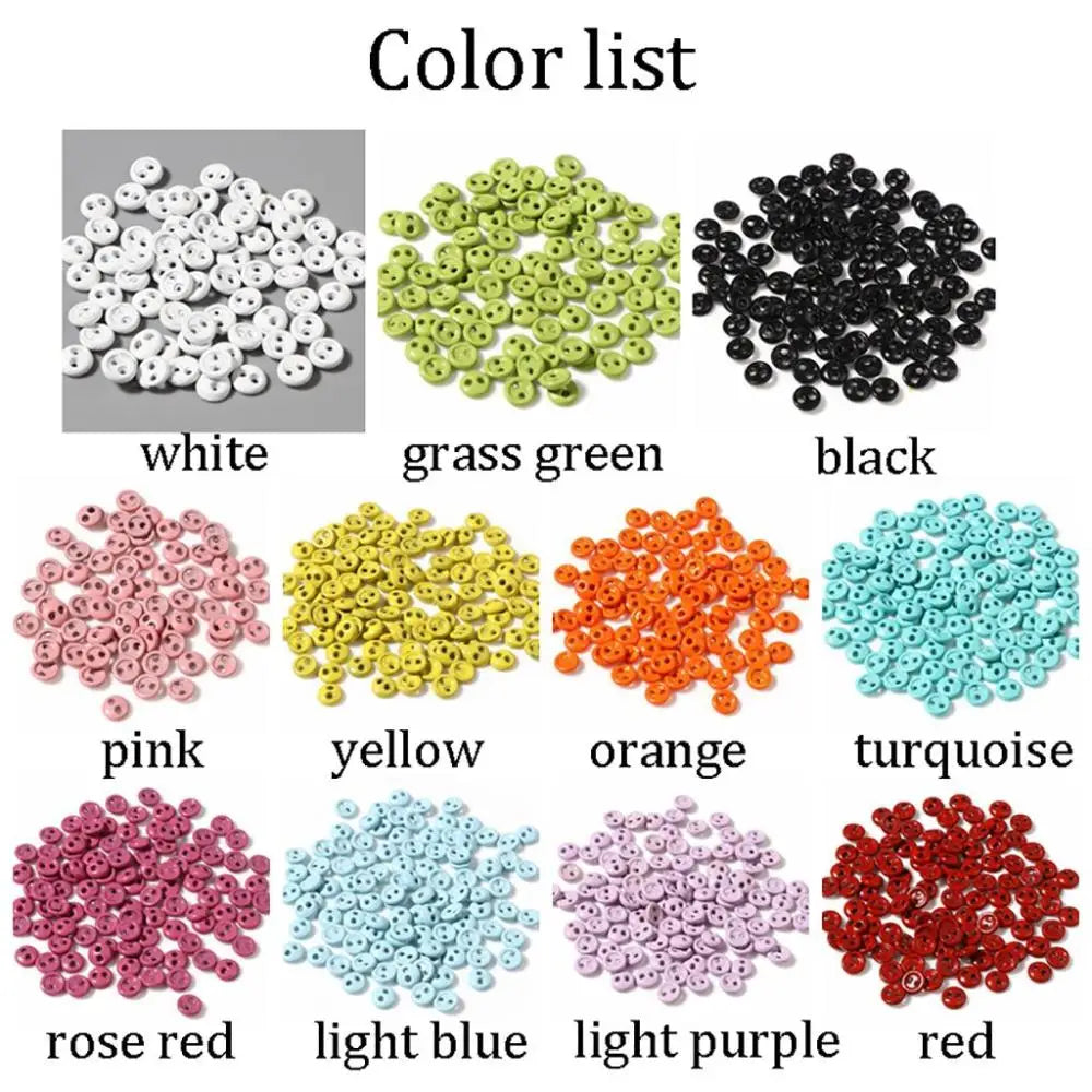 50pcs Mini Round Sewing Buttons 3/4/5mm – 2-Hole DIY Craft Sewing Buttons Oasis Select