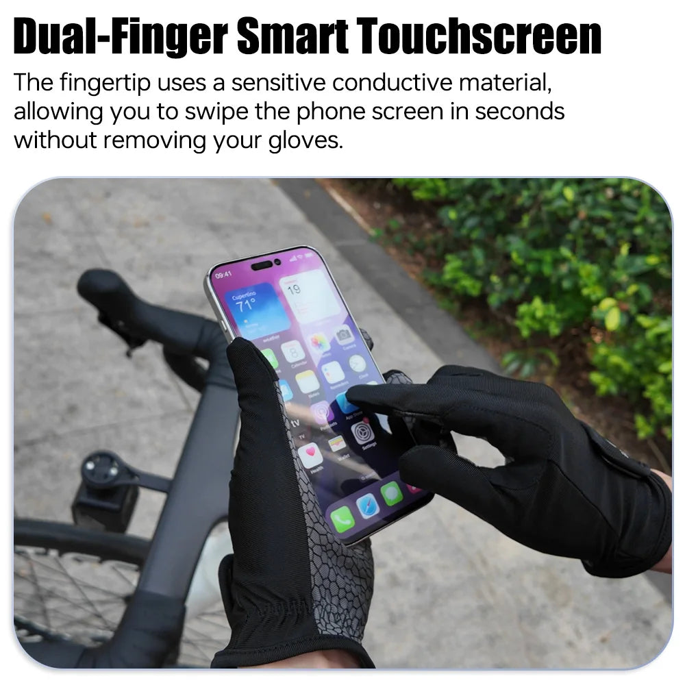 All Finger Breathable Cycling Gloves Summer Outdoor UV Protection Bicycle Gloves Anti-Slip Touchscreen Sports Fitness Gloves Oasis Select